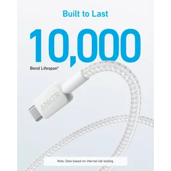USB kabelis Anker 322 1,8 m USB A USB C balts