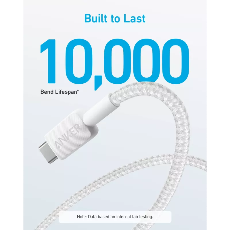 USB kabelis Anker 322 1,8 m USB A USB C balts