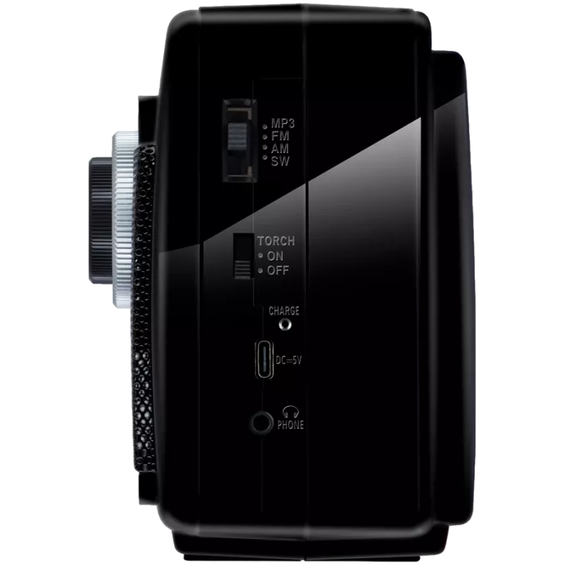 Skaļrunis SVEN SRP-155, melns (3W, Bluetooth, FM/AM/SW, USB, microSD, lukturītis, akumulators)