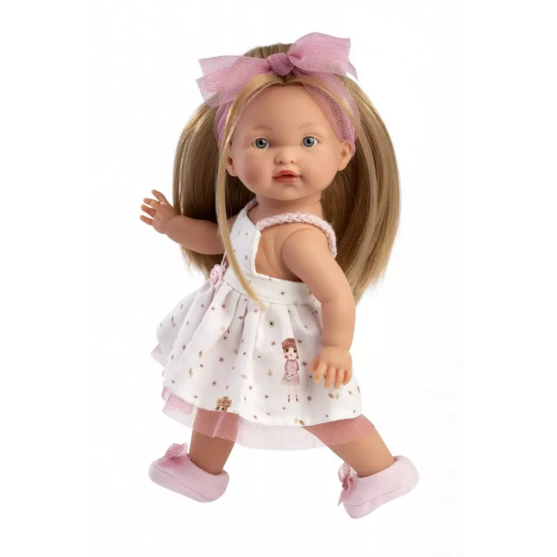 Lelle Llorens Valeria 28 cm — reālistiskas iezīmes, mīksts korpuss, vinila galva un locekļi