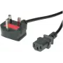 VALUE - Strāvas kabelis - BS 1363 (M) leņķveida uz IEC 60320 C13 taisns - maiņstrāva 250 V - 10 A - 1,8 m - melns