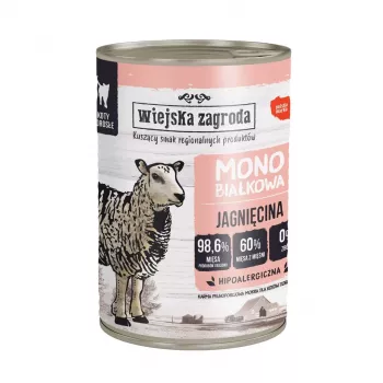 WIEJSKA ZAGRODA Monoproteīna jērs - mitrā kaķu barība - 400g