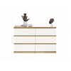 Kumode 6 atvilktnes 120 cm Top E Shop Malwa — amatnieku ozols / balta, skaidu plātne