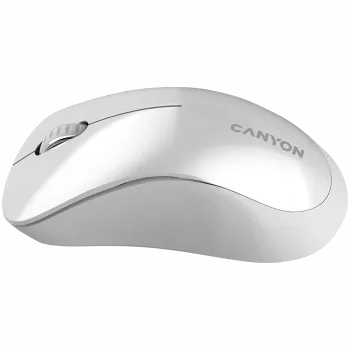 CANYON MW-11, 2,4 GHz bezvadu pele, 3 pogas, 1200 DPI, baterija: AAA*2 gab., perlamutra balta pelēka, 67*109*38 mm, 0,063 kg