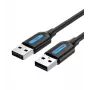 USB 2.0 kabelis vīrietis–vīrietis / 1,5 m melns Cojbg Vention