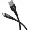 Goobay USB kabelis-C Fabric Supersoft ar metāla savienotājiem, 2 m, melns (2m, USB 2.0, 60W), USB kabelis
