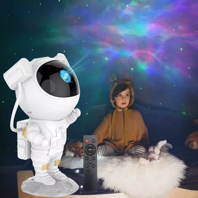 Nakts gaismas zvaigžņu projektors bērniem, astronauta forma