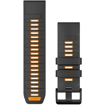 Garmin QuickFit pulksteņa siksniņa 26 mm silikona grafīta/dzirkstoši oranža (010-13393-05)
