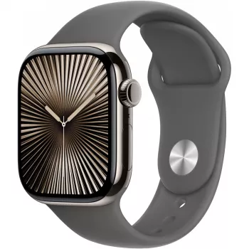 Apple Watch S10 Titanium Natural Cellular 42mm (Sport siksniņa akmens pelēka) M/L