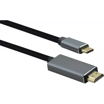 Kabelis helos Anschlusskabel USB 3.1 Type-C uz HDMI 1,8 m — melns