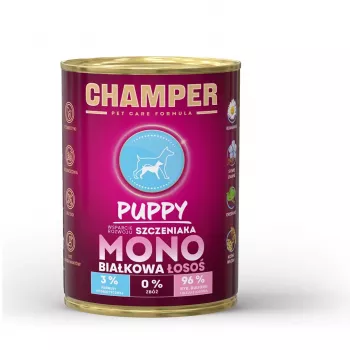 CHAMPER Puppy Monoprotein Salmon - mitrā suņu barība - 400g