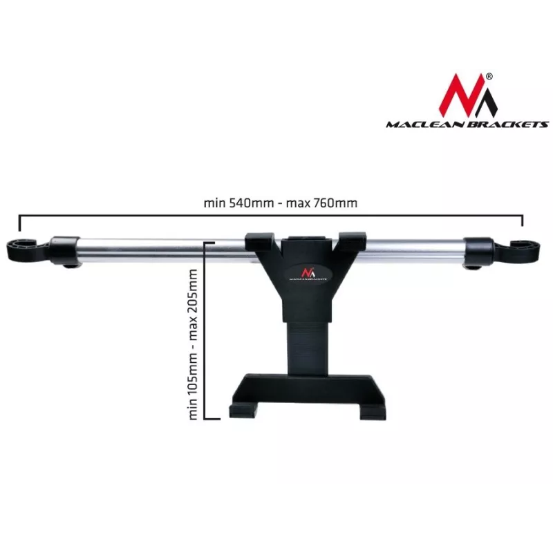 Maclean Brackets MC-657 Universāls galvas balsta planšetdatora turētājs automašīnai, 7 - 10,1 collas, regulējama 360° rotācija