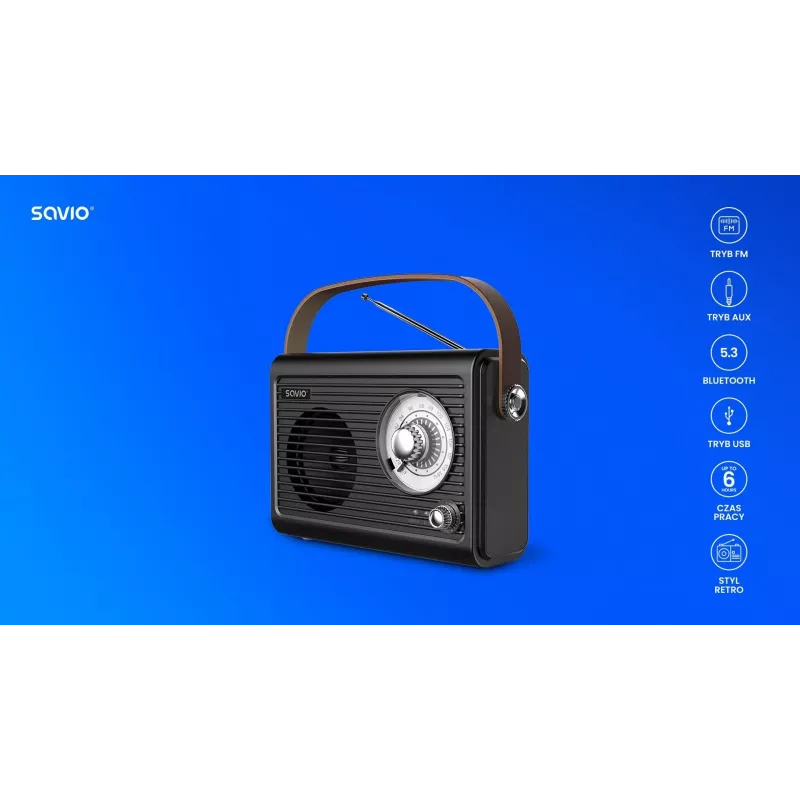 Pārnēsājams radio Savio RS-01 Analog melns