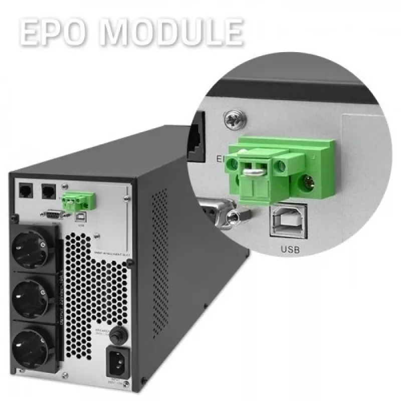 Qoltec 52281 nepārtrauktās barošanas avots (UPS) Dubultās pārveidošanas (Online) 2 kVA 2000 W 3 × F tipa kontaktligzdas
