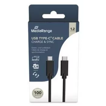 MediaRange TYPE-C kabelis 2m MRCS214 melns USB kabelis