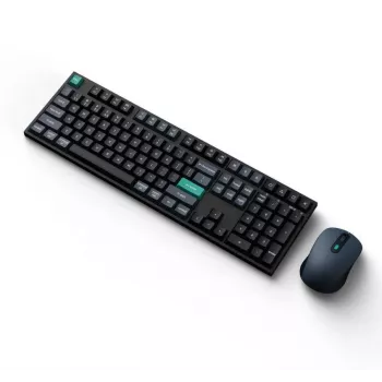 Tastatūra Keychron B36 + BM25 pilna izmēra 100% QWERTY angļu, USB + RF bezvadu + Bluetooth, šķērveida slēdži, melna, pele iekļauta