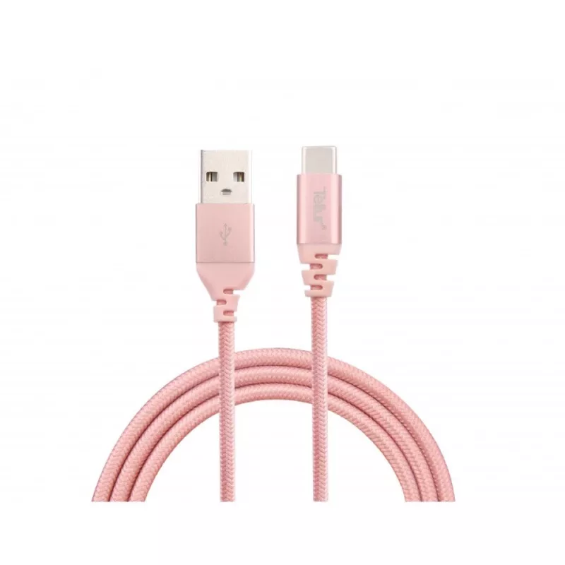 USB kabelis Tellur TLL155281 USB 2.0 1 m USB A USB C Rožu zelts