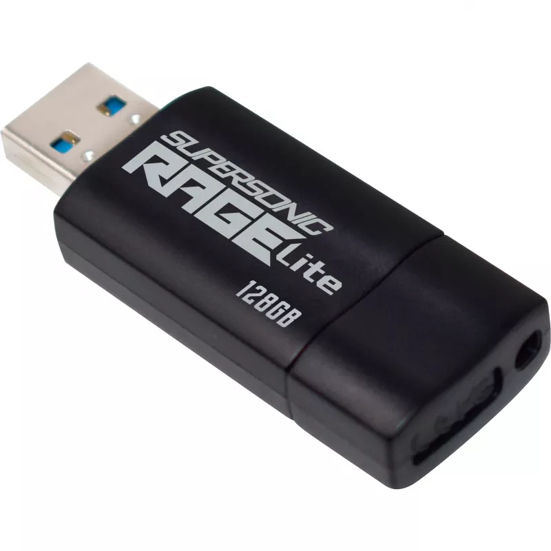 USB zibatmiņa PATRIOT Supersonic Rage Lite 128 GB USB Type-A 3.2 Gen 1, 180 MB/s, zila/melna