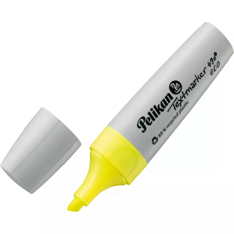 Pelikan Textmarker 490 eko marķieris ar kaltveida galu Dzeltens