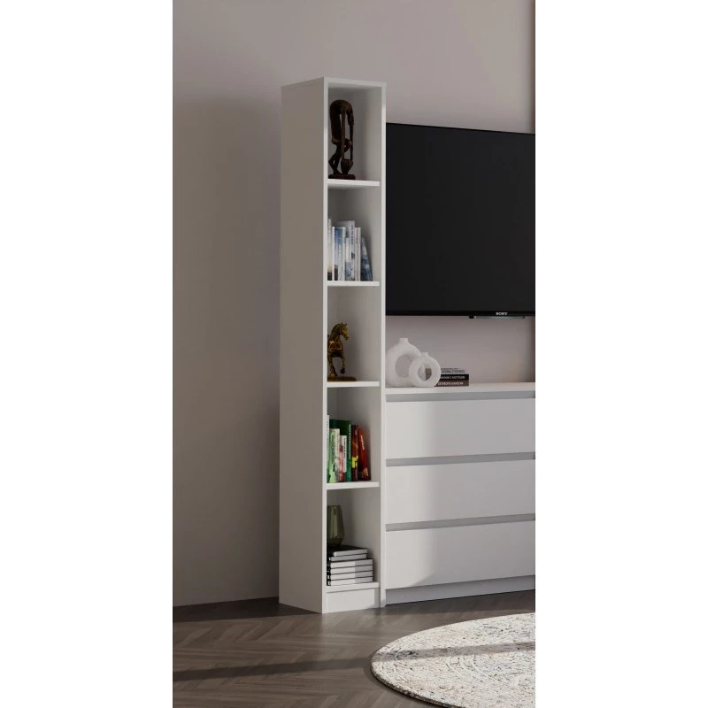 top e shop grāmatplaukts REGAŁ R25 25 cm balts — vienas sekcijas grāmatplaukts