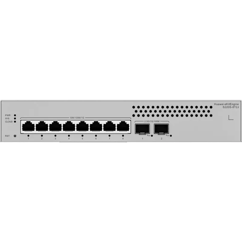 Pārvaldāms slēdzis HUAWEI S220S-8T2J L2 Gigabit Ethernet 8 porti 1U pelēks