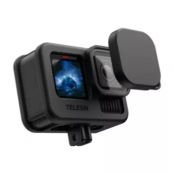 Aizsargājošs silikona maciņš un objektīva vāciņš GoPro Hero 13 Melns, Telesin (modelis SB9509)