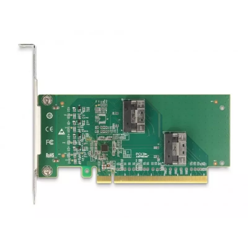 DeLOCK PCI Express 4.0 x16 karte uz 4 x SFF-8639 NVMe - Bifurkācija - Low Profile formas faktors