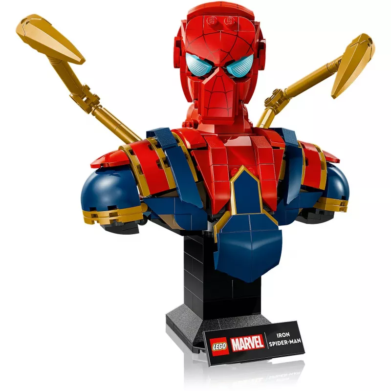 LEGO Marvel kolekcionējamais krūšutēls Dzelzs Zirnekļcilvēks 76326, 379 detaļas, 18+ vitrīnas modelis, 170×200×110 mm