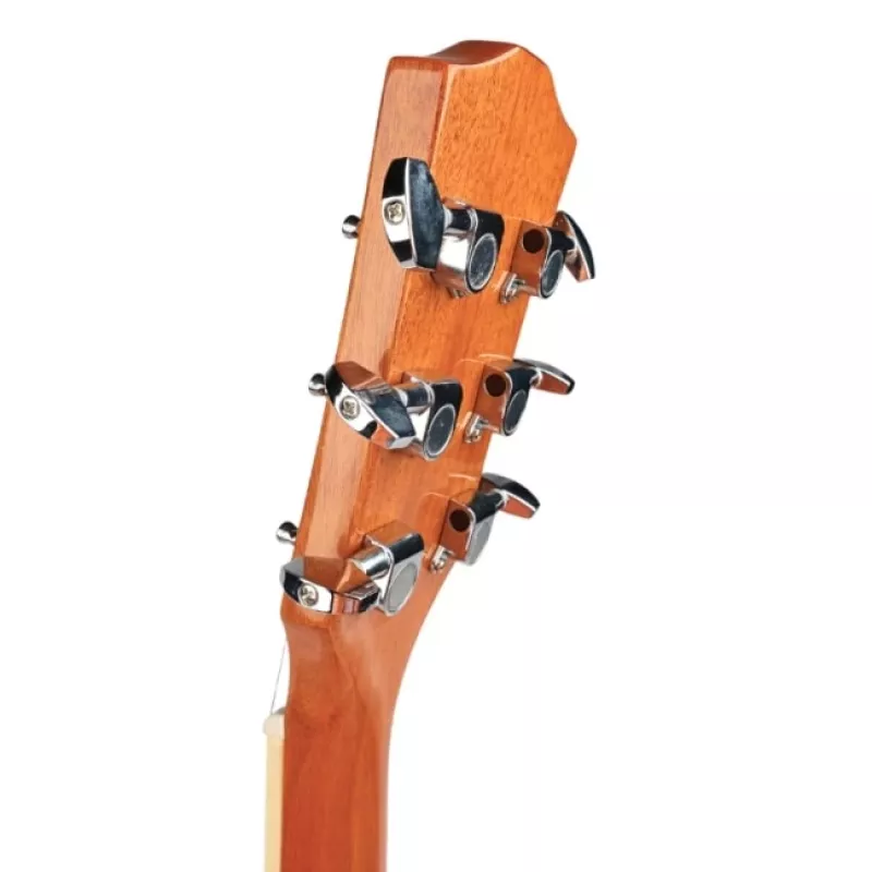 Elektroakustiskā ģitāra V-tone VEAG1 CE 4/4 Wood — pilna izmēra dreadnought, izgriezums, egles koka virsma, sarkankoka aizmugure un sāni, iebūvēts priekšpastiprinātājs