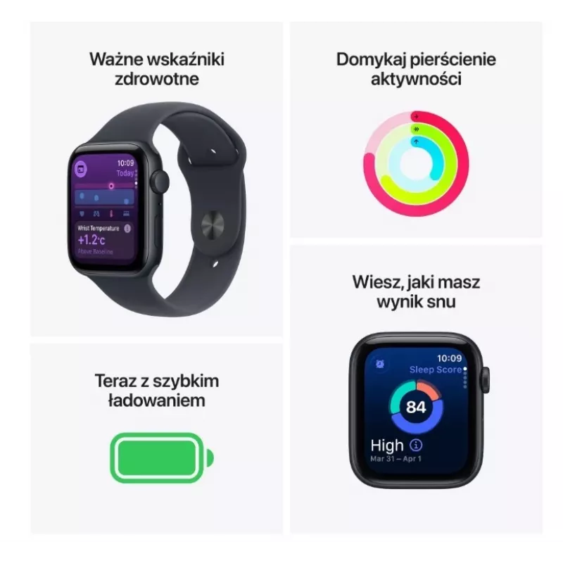 Watch SE 3 GPS+Cellular 44mm Midnight Aluminium Case ar Midnight Sport Band M/L