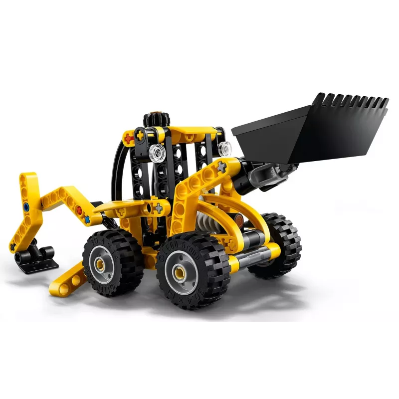 Konstrukciju komplekts LEGO Technic Backhoe Loader 42197 — šarnīrveida stūre, strādājošs iekrāvējs, 104 gab., ieteicamais vecums 7+