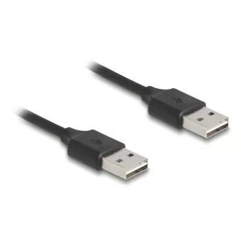 Spirālveida kabelis DeLOCK EASY-USB 2.0 Type-A vīr. – Type-A vīr. 0,5m līdz 0,8m melns