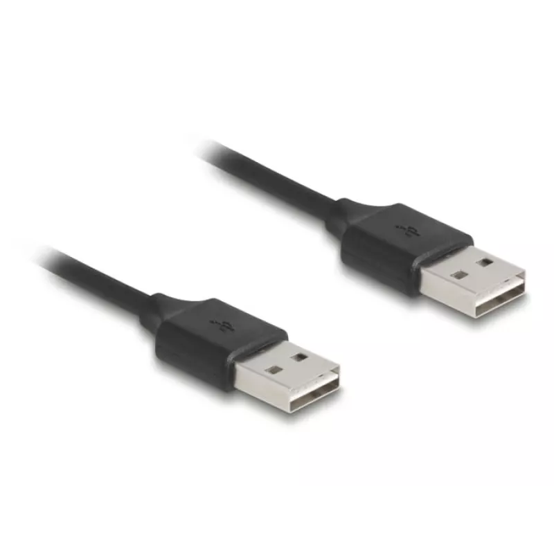 Spirālveida kabelis DeLOCK EASY-USB 2.0 Type-A vīr. – Type-A vīr. 0,5m līdz 0,8m melns