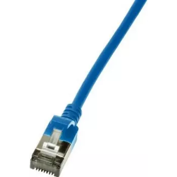 LogiLink Ultraflex SlimLine - komutācijas kabelis - RJ-45 (V) uz RJ-45 (V) - 1,5 m - 3,8 mm - ekranēts PIMF - CAT 6a - ekranēts, bez halogēna, liets - zils, RAL 5015