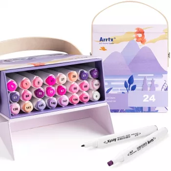 Divpusējie marķieri Arrtx LC302239 — 24 krāsas, violeto toņu komplekts