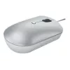 Vadu optiskā pele piemērota abām rokām Lenovo 540 USB Type-C, 3 DPI režīmi, pelēka, 4 pogas, 1,8 m kabelis