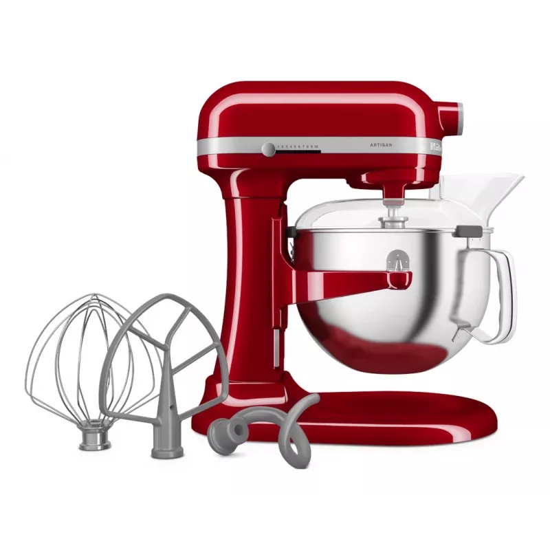 KitchenAid 5KSM60SPXEER stacionārais mikseris 375 W pelēks, sarkans, nerūsējošais tērauds