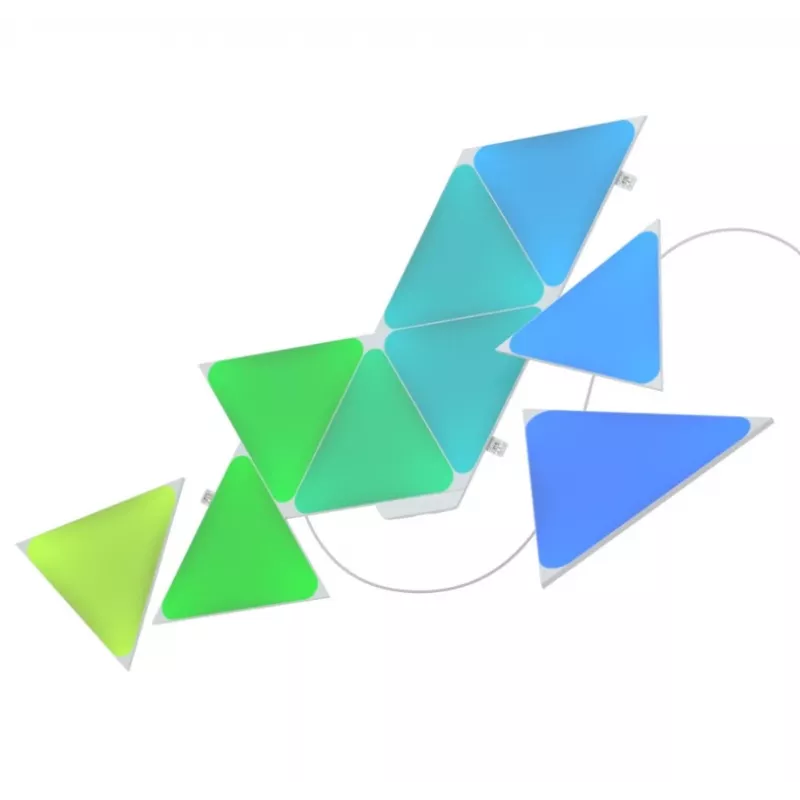 Triangle LED panel lights Nanoleaf NL47-0002TW-9PK — set of 9 RGB wall-mounted panels, AC powered, balta