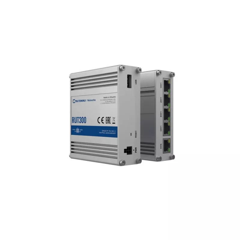 TELTONIKA RUT300 Industriālais vadu maršrutētājs 5X RJ45 100MB/s