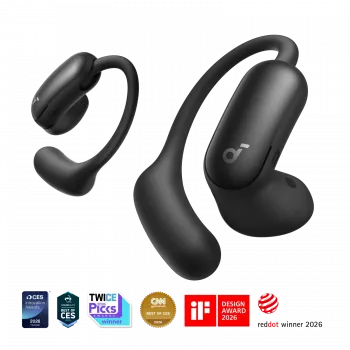 Anker Soundcore AeroFit 2 Pro True Wireless austiņas, matēti melnas, ANC, Bluetooth 6.1