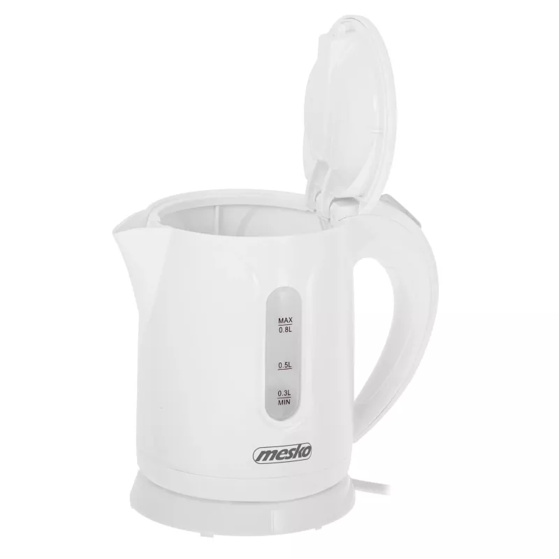 Mesko tējkanna | MS 1376 | Elektriskā | 850 W | 0,8 L | Plastmasa | 360° grozāma pamatne | Balta