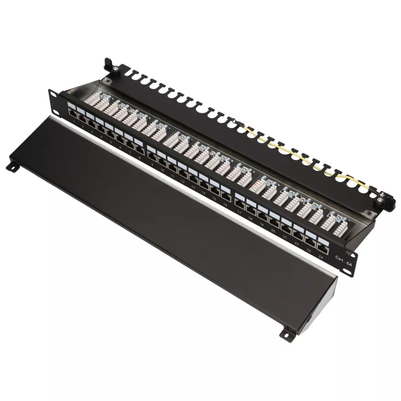 Patch panelis - Extralink CAT6A STP, 24 porti