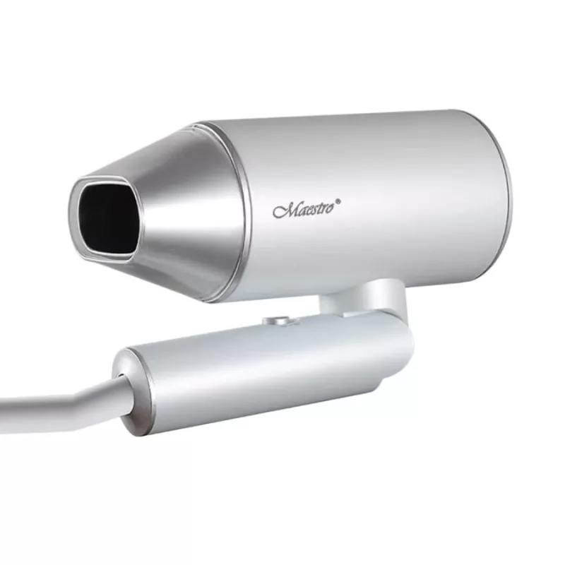 Matu žāvētājs Maestro MR-213 2100W salokāms rokturis, 2 ātrumi, aukstā gaisa poga, divsienu koncentrators, sudraba