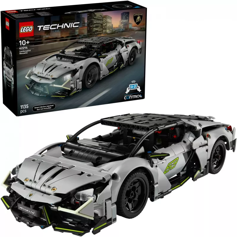 LEGO Technic Superauto Lamborghini Revuelto 42214 — 1:10 mēroga detalizēts konstruktora komplekts, 1 135 detaļas