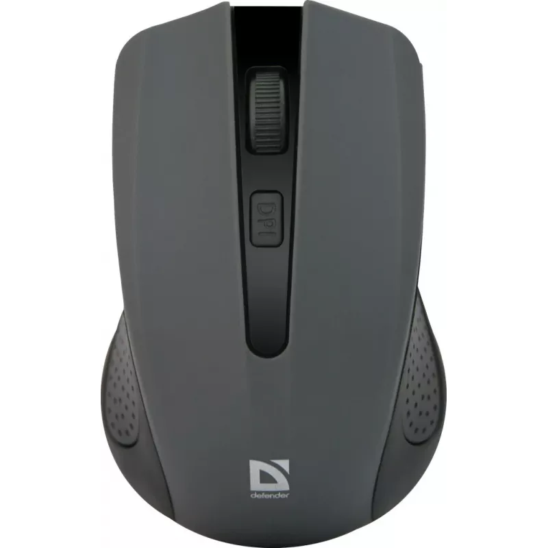 Bezvadu optiskā pele DEFENDER MM-935 RF, piemērota abām rokām, 1600 DPI, pelēka, USB uztvērējs, AAA baterijas