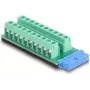 Kabeļa savienotāja pārveidotājs DELOCK 67191 — USB 19 kontaktu galvene uz 20 kontaktu spaiļu bloku, melns/zaļš