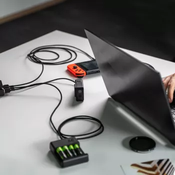 USB-C kabeļu komplekts zaļa Cell GC Ray — USB A uz USB C 3 garumi (30 cm, 120 cm, 200 cm), USB PD, 480 Mbps, 2,4 A, melns