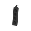 Lanberg, Pagarinātājs, PS0-04E-0150-BK Strāvas pagarinātājs ar 4 AC kontaktligzdām iekštelpām Melns (4x, CEE 7/5, 1,50m)