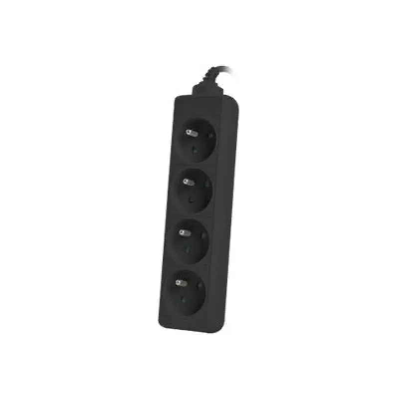 Lanberg, Pagarinātājs, PS0-04E-0150-BK Strāvas pagarinātājs ar 4 AC kontaktligzdām iekštelpām Melns (4x, CEE 7/5, 1,50m)