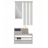 Wardrobe Shoe Cabinet top e shop VERA Cashmere GS1 — 1800×850×240 mm, veramas durvis, spogulis, 1 plaukts, 6 āķi